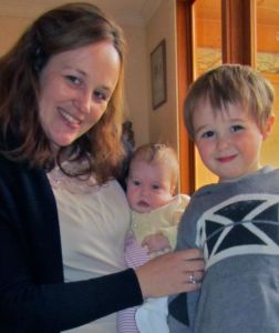 Emily Wilkinson with daughter Molly, who has Xia-Gibbs Syndrome, and son Jack